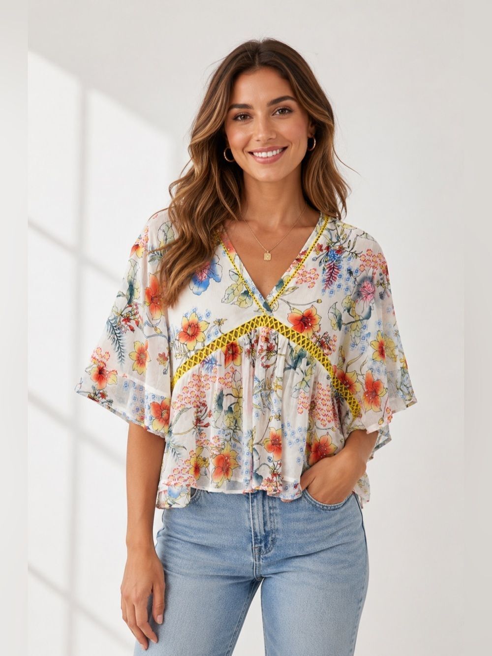 RAGA NATURA TUNIC tropical floral NEW with tags Size small